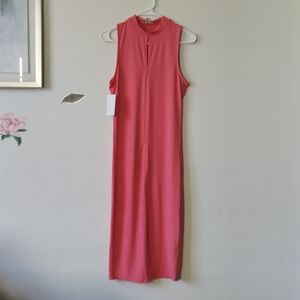 🎉NWT Capella Salmon Mock Neck Sleeveless Key hold Midi Dress